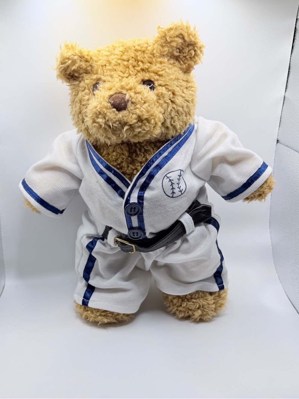 Vintage 1997 Build A Bear Workshop Plush Teddy With Retired Baseball Uniform Set